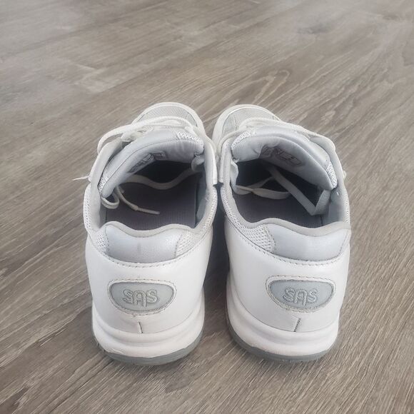 SAS Tour White Leather Mesh Silver Sneaker Shoes Womens Sz 9 Slim Made in USA - Picture 5 of 10